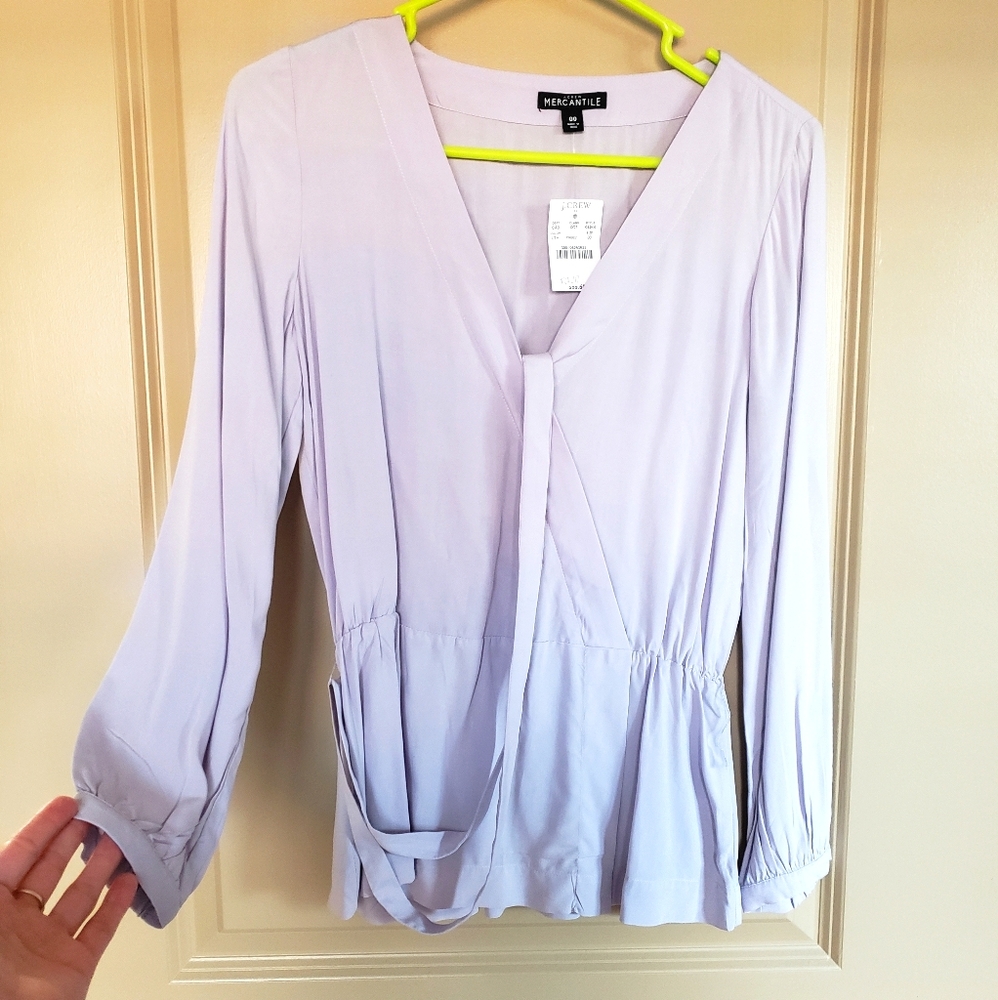 NWT J Crew Lavendar Wrap Top